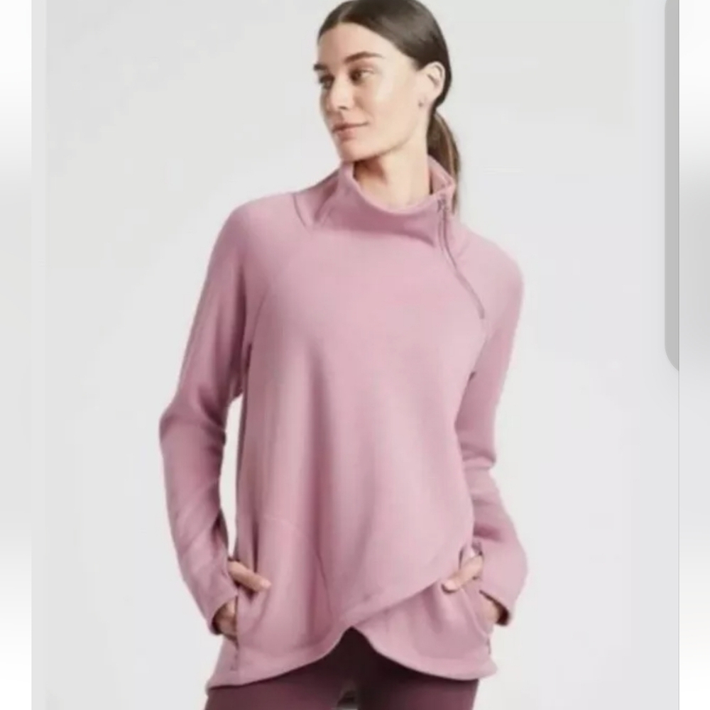 Athleta Cozy Karma ASYM Pullover XXS Mauve-Light Purple